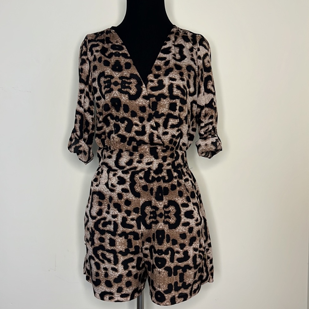 CHARLIE JADE Animal Print Leopard Romper XS